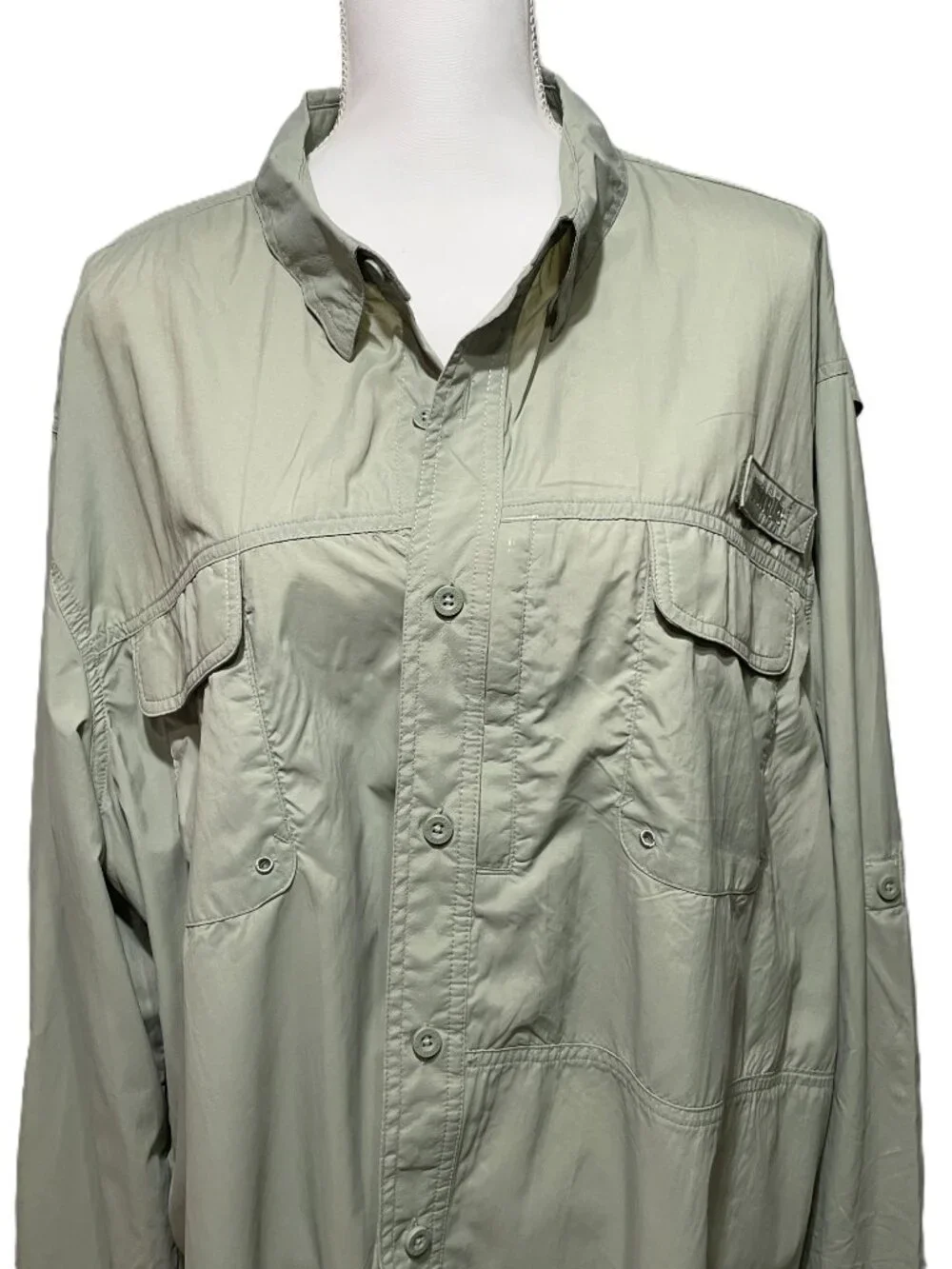 OutdoorLIfe Mens Expedition Shirt, Popular Sea Grass Color, Long Sleeve
